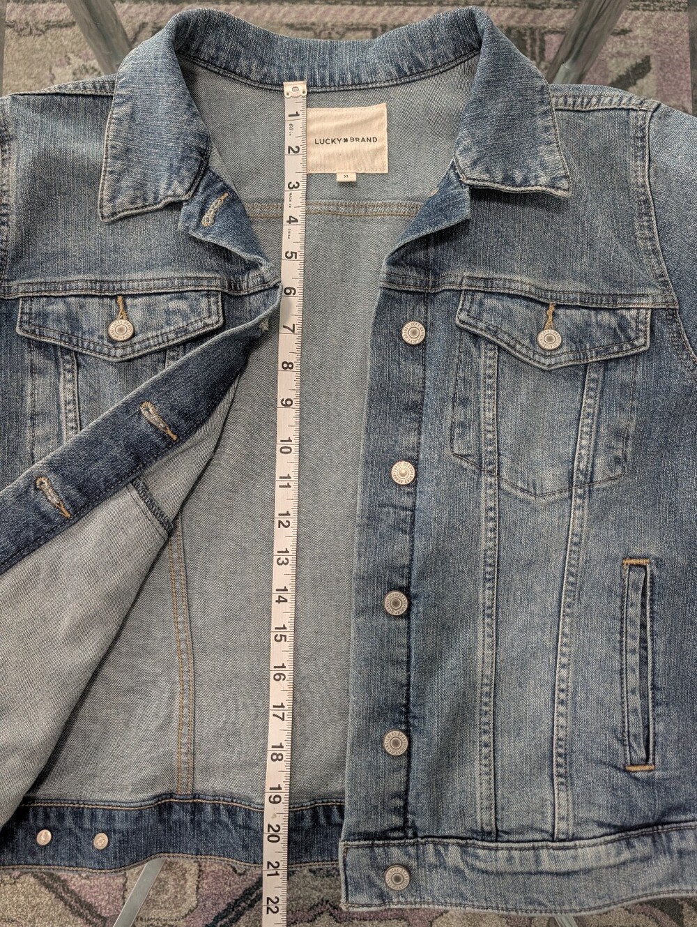 Ladies Lucky Brand Vintage Wash Blue Denim Jacket | Size XL - Picture 9 of 9